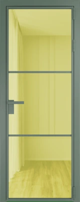 Алюминиевая дверь Profil Doors 13 AG Зеленый воск Золото шпион