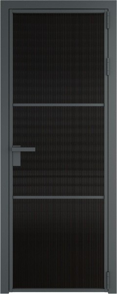 Алюминиевая дверь Profil Doors 13 AG Серая ночь Мору Черный