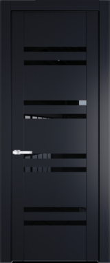 Межкомнатная дверь Profil Doors 1.6 P Черный триплекс Нэви Блу (RAL 7016)