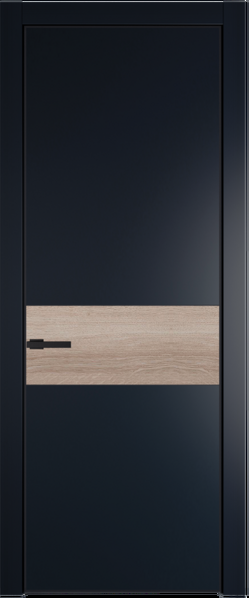 Межкомнатная дверь Profil Doors 17 PE Lacobel Белый лак Сэнд Черный матовый RAL9005 Дуб Сонома