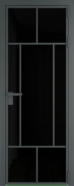 Алюминиевая дверь Profil Doors 10 AG Серая ночь Черный триплекс