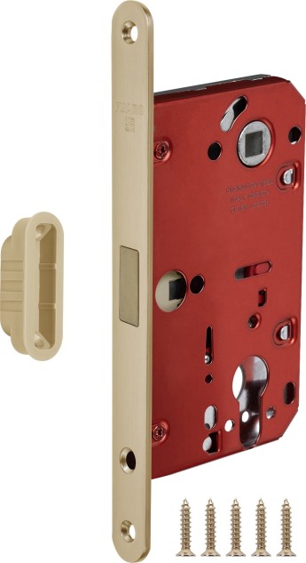 Корпус Fuaro (Фуаро) врезного замка MAGNM85C-50/BL INOX SSG-39 сатин. золото (блистер)