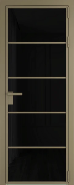 Алюминиевая дверь Profil Doors 14 AG Шампань Черный триплекс