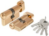 Цилиндровый Fuaro (Фуаро) механизм 1000ZM Knob60(25+10+25) SSG сатинированное золото 5Key с вертушкой