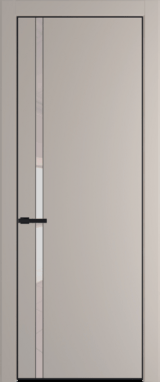 Межкомнатная дверь Profil Doors 21 PA Черный матовый RAL9005 Lacobel Перламутровый лак Сэнд