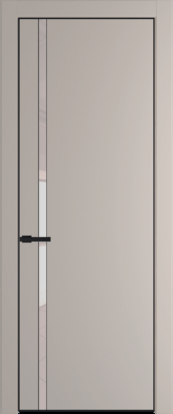 Межкомнатная дверь Profil Doors 21 PA Черный матовый RAL9005 Lacobel Перламутровый лак Сэнд