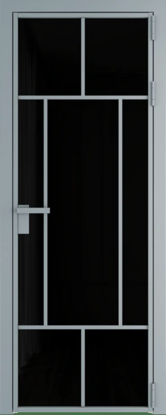 Алюминиевая дверь Profil Doors 10 AG Серебро Черный триплекс