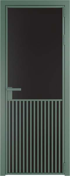 Алюминиевая дверь Profil Doors 15 AG Зеленый воск Монохром черный