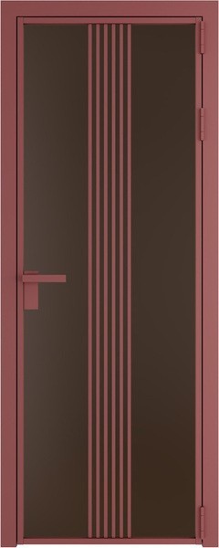 Алюминиевая дверь Profil Doors 18 AG Красный антрацит Монохром шоколад