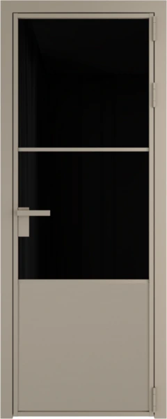 Алюминиевая дверь Profil Doors 20 AG Никель матовый Черный триплекс