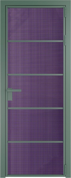 Алюминиевая дверь Profil Doors 14 AG Зеленый воск Кризет Фиолетовый