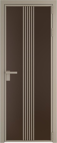 Алюминиевая дверь Profil Doors 18 AG Никель матовый Монохром шоколад