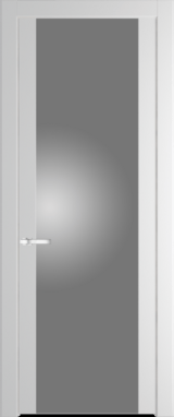 Межкомнатная дверь Profil Doors 1.7 P Lacobel Серебряный лак Крем Вайт (RAL 120-02)