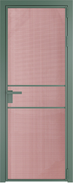 Алюминиевая дверь Profil Doors 2 AG Зеленый воск Кризет Розовый