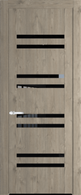 Межкомнатная дверь Profil Doors 1.6 N Черный триплекс Каштан темный