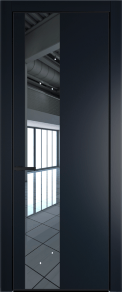 Межкомнатная дверь Profil Doors 19 PA Черный матовый Зеркало Нэви Блу (RAL 7016)