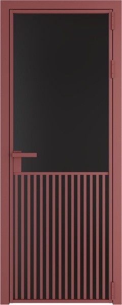 Алюминиевая дверь Profil Doors 15 AG Красный антрацит Монохром черный