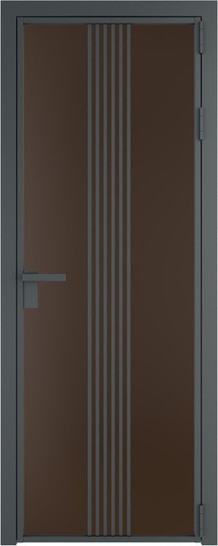Алюминиевая дверь Profil Doors 18 AG Серая ночь Монохром шоколад