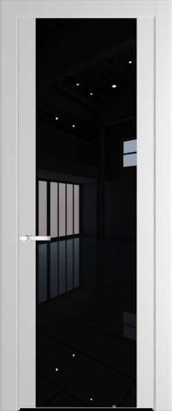 Межкомнатная дверь Profil Doors 1.7 P Lacobel Черный лак Крем Вайт (RAL 120-02)