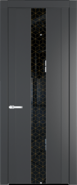 Межкомнатная дверь Profil Doors 1.9 P Лоран узор золото Графит (Pantone 425С)