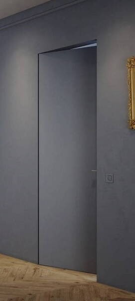Скрытая дверь Profil Doors 0 PE.O внутреннего открывания под покраску 2200 Черный матовый RAL9005