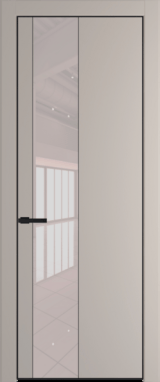Межкомнатная дверь Profil Doors Orange 19 PE.O Lacobel Перламутровый лак Сэнд Черный матовый RAL9005