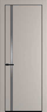 Межкомнатная дверь Profil Doors 21 PA Черный матовый RAL9005 Lacobel Серебряный лак Сэнд
