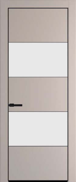 Межкомнатная дверь Profil Doors 22 PA Черный матовый RAL9005 Монохром белый просветленный Сэнд