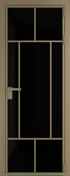 Алюминиевая дверь Profil Doors 10 AG Шампань Черный триплекс