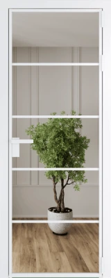 Алюминиевая дверь Profil Doors 14 AG Вайт Зеркало