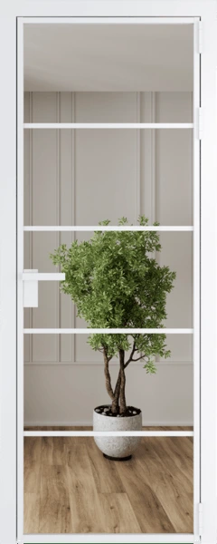 Алюминиевая дверь Profil Doors 14 AG Вайт Зеркало
