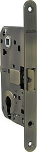 LH 40-50 Armadillo (Армадилло) AB SKIN Замок межкомнатный под цилиндрический механизм с планкой (бронза)