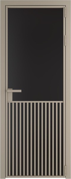 Алюминиевая дверь Profil Doors 15 AG Никель матовый Монохром черный