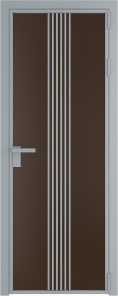 Алюминиевая дверь Profil Doors 18 AG Серебро Монохром шоколад