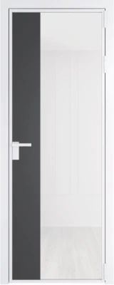 Алюминиевая дверь Profil Doors 7 AG Вайт Белый триплекс Каштан темный