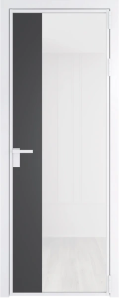 Алюминиевая дверь Profil Doors 7 AG Вайт Белый триплекс Каштан темный