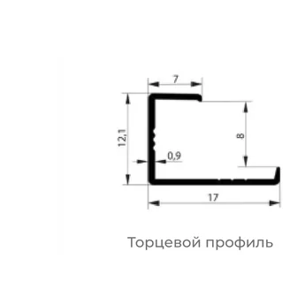 Торцевой профиль 6*3000 мм для стеновых панелей