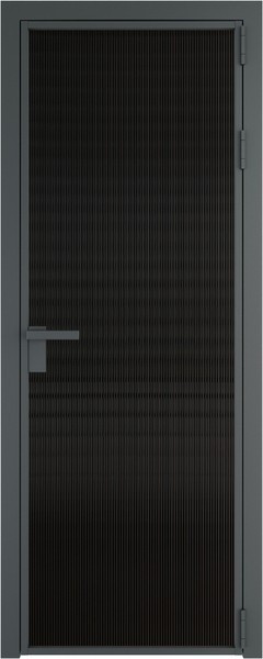 Алюминиевая дверь Profil Doors 1 AG Серая ночь Мору черное