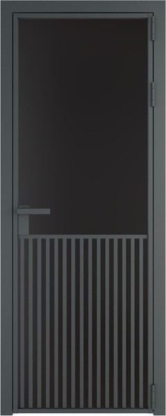 Алюминиевая дверь Profil Doors 15 AG Серая ночь Монохром черный