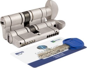 Цилиндровый механизм Mottura (Моттура) с вертушкой CP4F464601R (92 мм/41+10+41) МАТ.НИКЕЛЬ