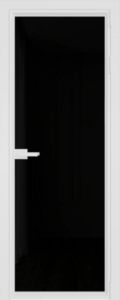 Алюминиевая дверь Profil Doors 1AV Вайт Черный триплекс