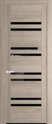 Межкомнатная дверь Profil Doors 20 PA Черный матовый RAL9005 Lacobel Белый лак Блэк