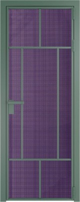 Алюминиевая дверь Profil Doors 10 AG Зеленый воск Кризет Фиолетовый