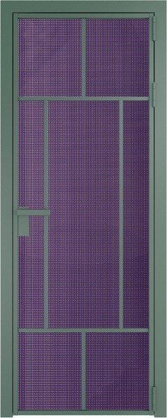 Алюминиевая дверь Profil Doors 10 AG Зеленый воск Кризет Фиолетовый