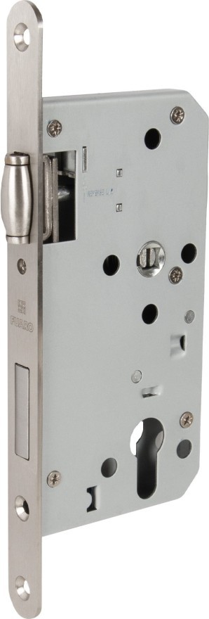 Замок Fuaro (Фуаро) врезной DD.INOX/C-55.72/R с роликовой защелкой (лиц.планка 20 мм)