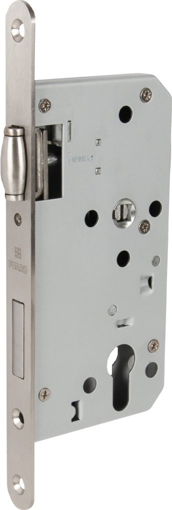 Замок Fuaro (Фуаро) врезной DD.INOX/C-55.72/R с роликовой защелкой (лиц.планка 20 мм)