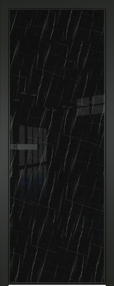 1AGN Черный матовый RAL9005 (с наличником) стекло Неро мрамор