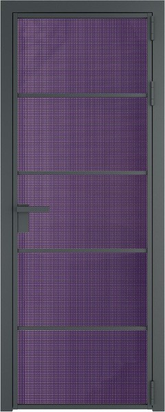 Алюминиевая дверь Profil Doors 14 AG Серая ночь Кризет Фиолетовый