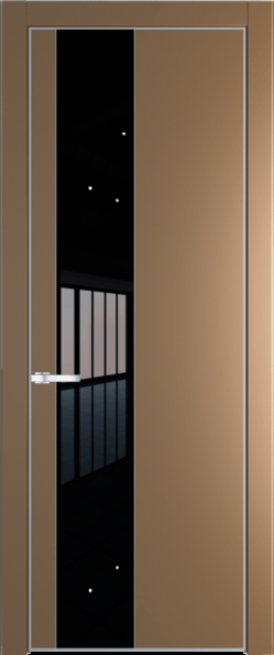 Межкомнатная дверь Profil Doors Orange 19 PE.O Lacobel Черный лак Сэнд Серебро