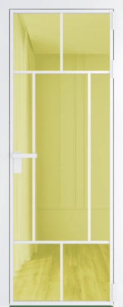 Алюминиевая дверь Profil Doors 10 AG Вайт Золото шпион